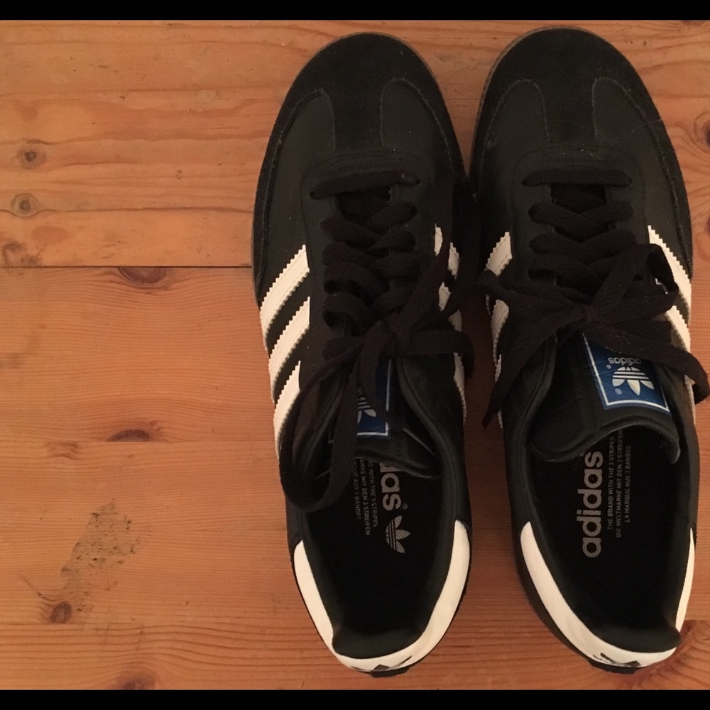 Black and white adidas shoe